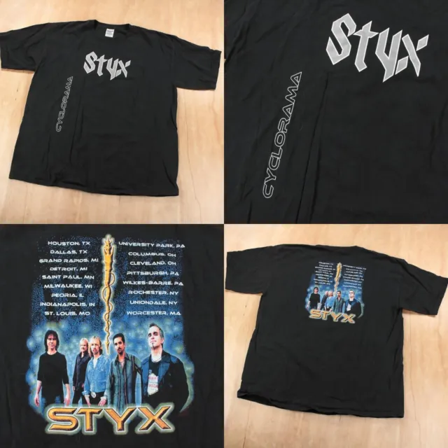 vtg 00s y2k STYX Cyclorama 2003 USA Tour concert t-shirt XL retro 70s 80s rock