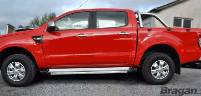 Running Boards x2 To Fit Ford Ranger 2016+ 4x4 Aluminium Side Steps Skirts Bars