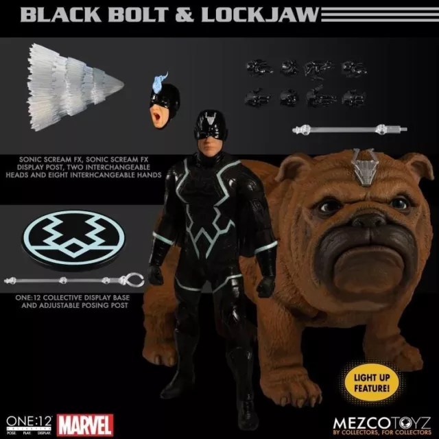 Mezco One: 12 - Black Bolt & Lockjaw (New) U.S. Seller In-Stock: Marvel Avengers