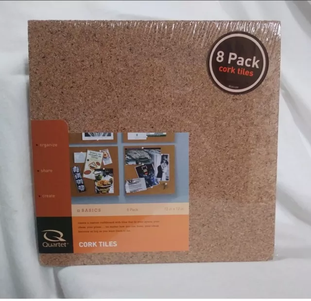 Quartet 8 Pack Cork Board Square Tiles 12x12 Adhesive Bulletin Boards Corkboard