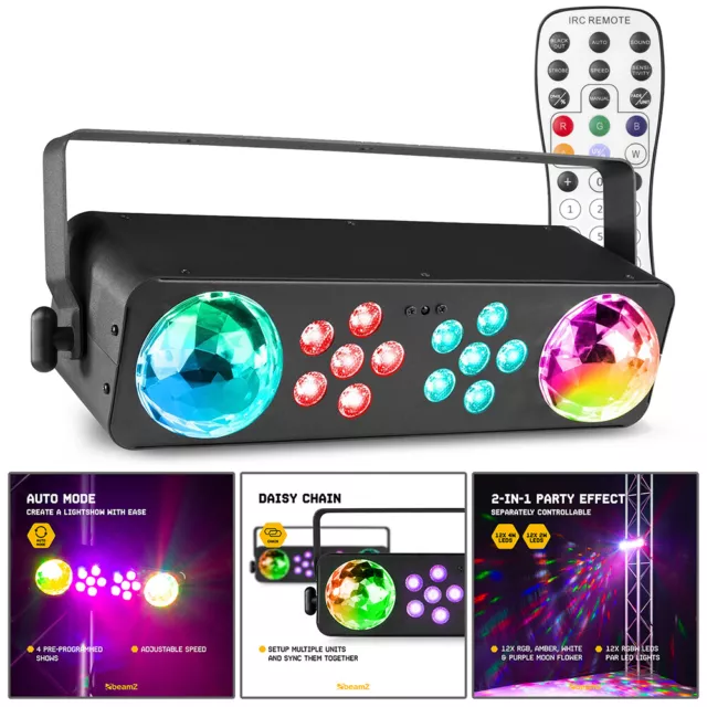 BeamZ LightBox7 LED DJ Multi Effect Light with DMX - Double Moonflower and PAR