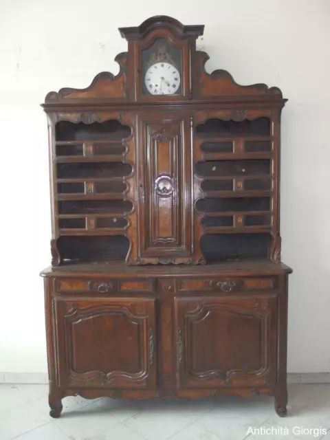 Credenza A Due Porte Con Alzata E Orologio Stile Provenzale (Piattaia)