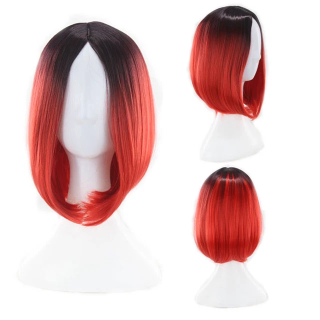 Gradient Bob Hair Blonde Wig Short Wigs Women Miss Front Lace