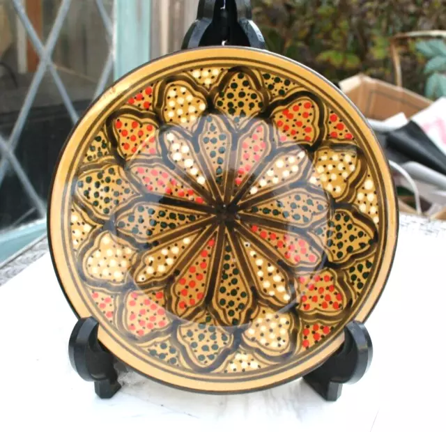 Tunisian Le Souk Pottery Honey Mosaic Hand Painted Salad/Desert Plate 8.5"