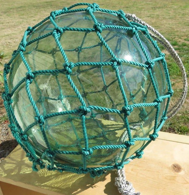 Japanese GLASS Fishing Float XL 14" Pale Sea Green Net 23T