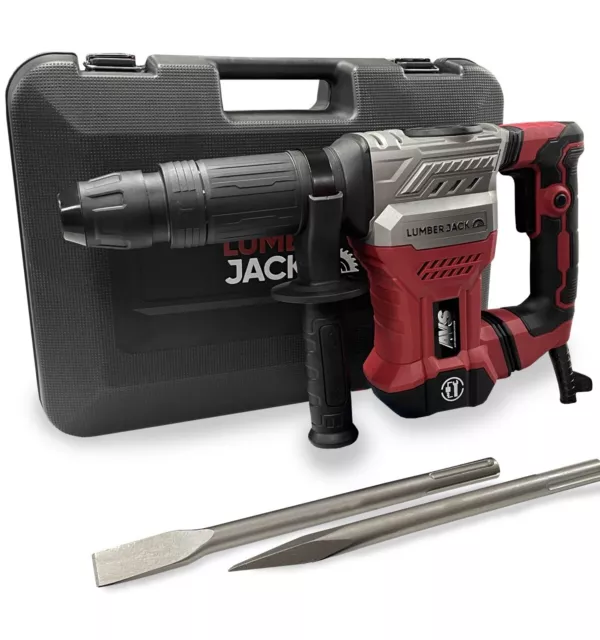 SDS Max Demolition Hammer Drill 1300W 18J 230V Includes Chisels & Storage Case