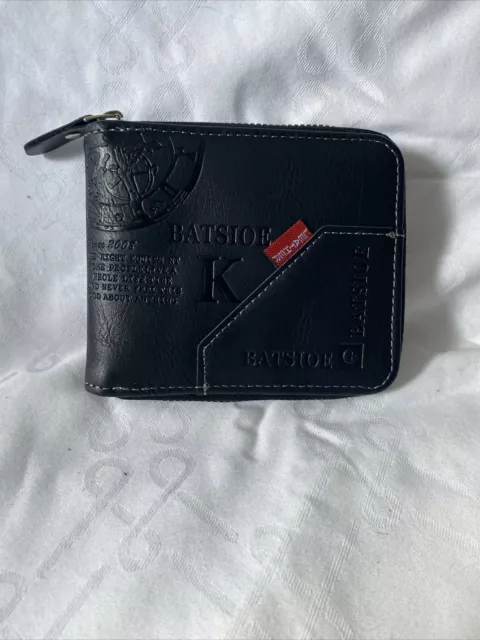 mens faux leather wallet bifold