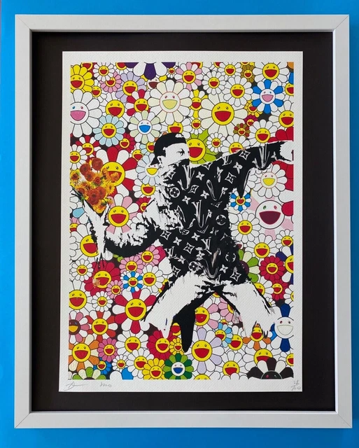 Muerte Nyc Grande Enmarcado 16x20 Pop Art Grafiti COA Banksy Flor Lanzador