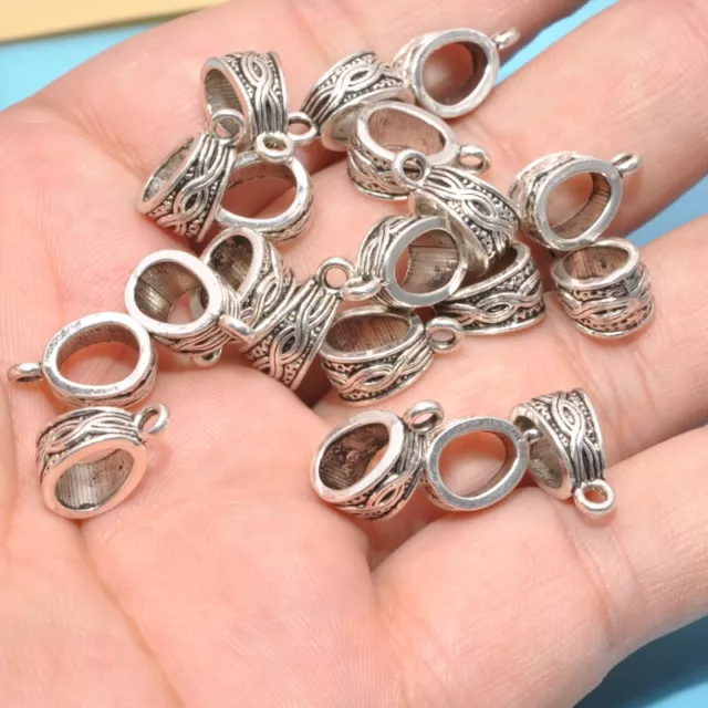 30pcs Tibetan Silver bails Charm Pendant Bail Connectors Connector 10x18mm