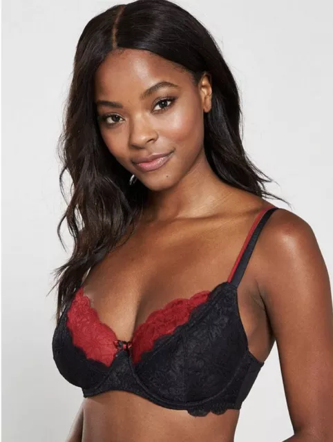 Decadence Lightly Padded Bra, Pour Moi, Decadence Lightly Padded Bra, Red/Black