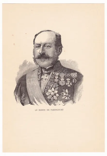 Portrait XIXe  Louis Marie Anatole VERON de FARINCOURT Gouverneur de Monaco