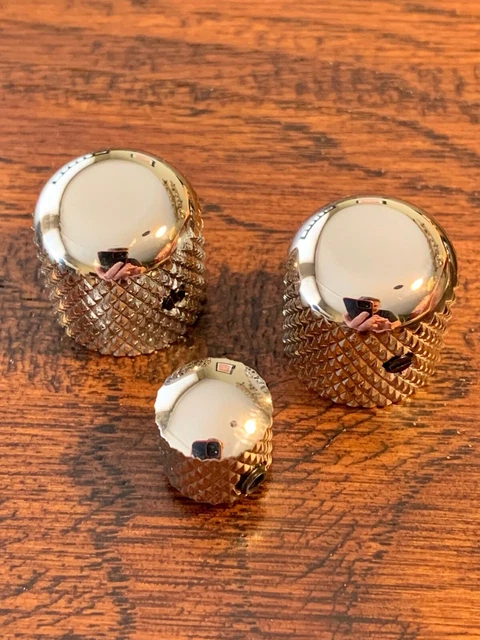 Set / NICKEL Plated / Solid Brass / Telecaster DOME Guitar Knobs & Switch Tip