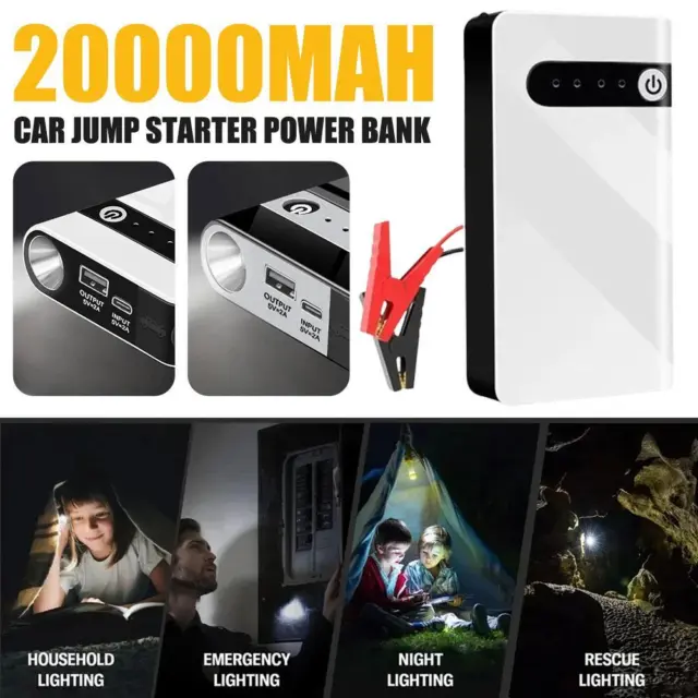 Car Jump Starter Power Bank 12v Booster For Car Start 20000mah