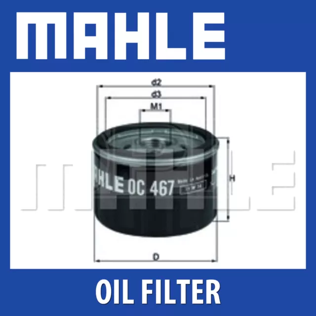 Mahle Oil Filter OC467 - Fits Alfa Romeo Renault, Suzuki - Genuine Part