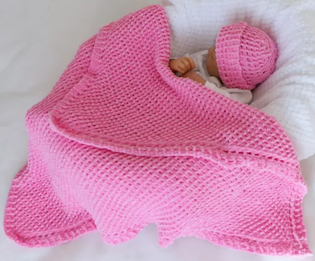 Precious Newborn Knits Baby Knitting Pattern 77 Cosy Blanket Easy Beginner Knit