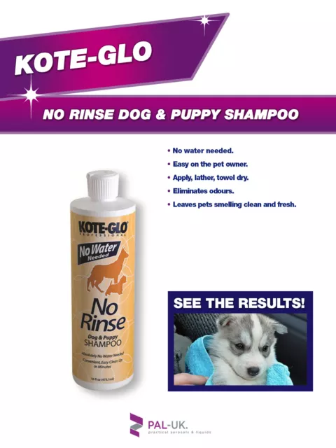 Spray shampooing pour animaux de compagnie Dry Doggie 473 ml sec sans eau ni lavage de rinçage