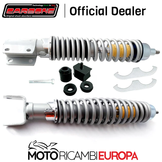 Kit Tuning Sport Ammortizzatori Grigi Vespa Px 125 150 200 Regolabili Carbone Gr