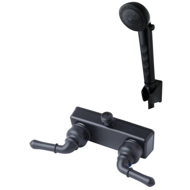 RV/MOTORHOME SHOWER FAUCET Valve Diverter with Hand Held Shower Black