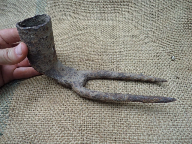 Antique Adze Plough Rake Fork Pitchfork Hand Forged