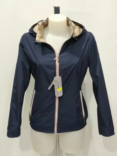 Giubbino K Way Donna Mia&Tua, Reversibile con cappuccio removibile, Blu. -50%