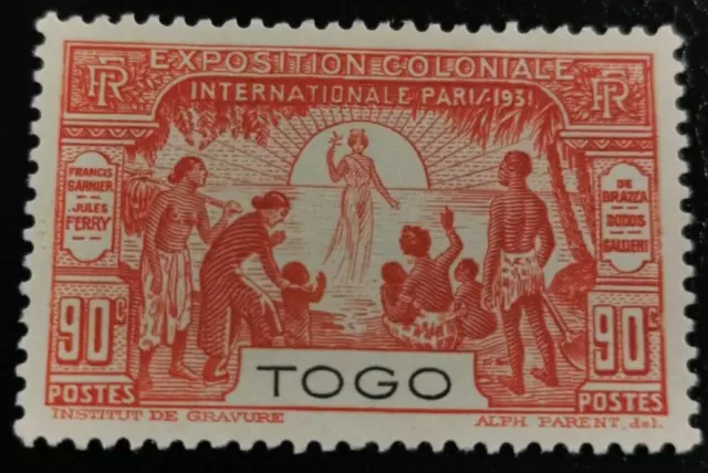 Togo: 1931 International Colonial Exhibition, Paris 90 C. (Collectible Stamp).