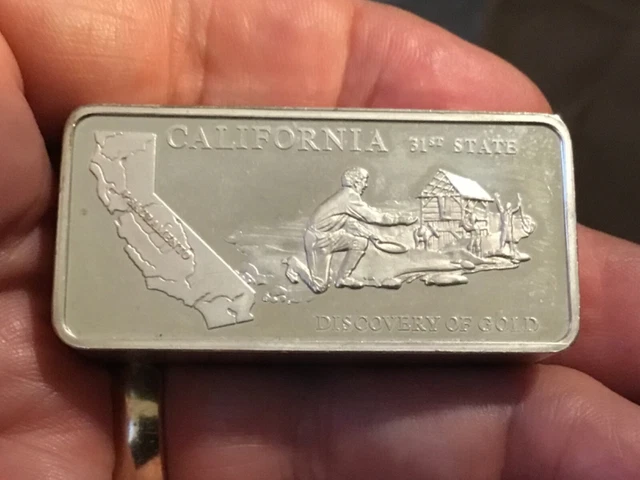 United States Silver Ingot Collection-STERLING SILVER 2500 Grains California WOW