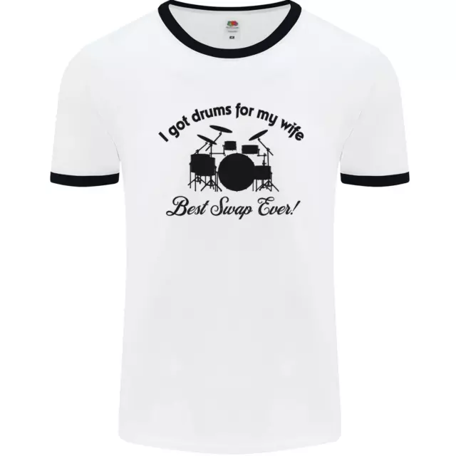 Drums for My Wife Drumming Drummer Mens Ringer T-Shirt