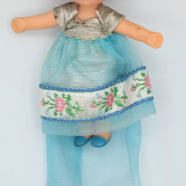 NM Beautiful 3 1/2" Lady Silver Tea Party Doll Liddle Kiddles Mattel 1970-71 3