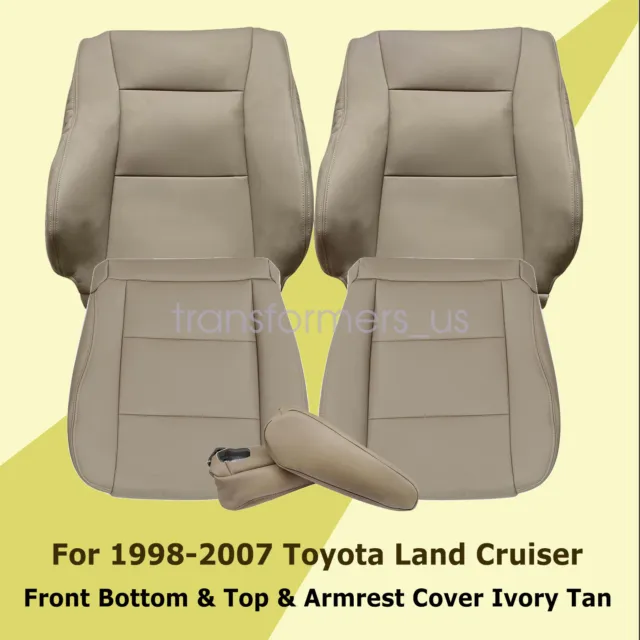 Fits Toyota Land Cruiser 1998-2007 Font Leather Seat Cover & Armrest Cover Tan