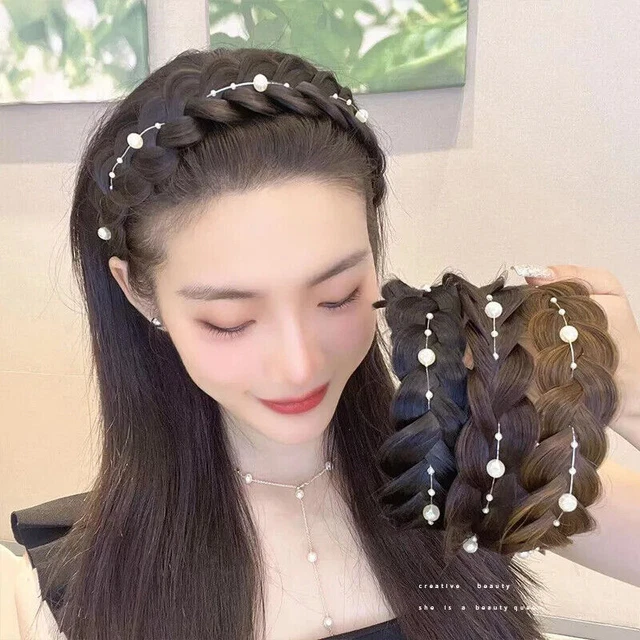 Bandeau Cheveux élastique Tressé Synthétique - Couleur Naturelle - Accessoire Cheveux Femme