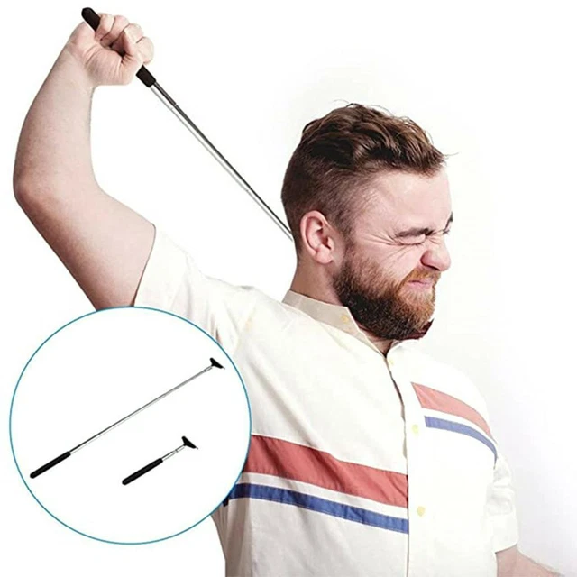 Outil de gratte-dos extensible portable 2 pièces, masseur en acier inoxydable