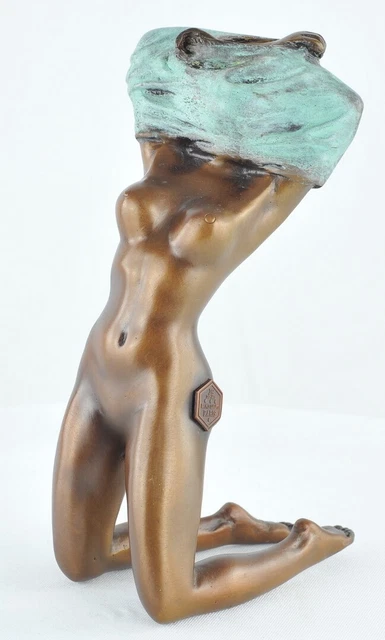 Estatua Pin-up Art Deco Estilo Art Nouveau Estilo Bronce sólido 2