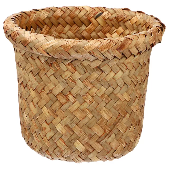 Bambusgeflochtener Abfallkorb 15cm rund Rattan-Mülltonne Weidengeflecht-GI