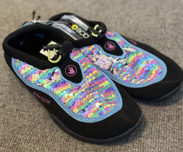 ADORLLYA GIRLS WATER Shoes Slip On Fabric Mermaid Pink 30 31 US 11