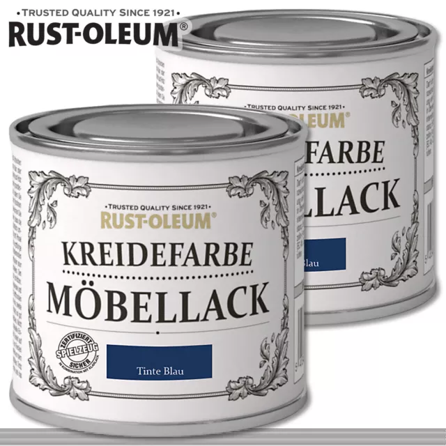 Rust-Oleum 2 x 125 ML Color Tiza Barniz de Muebles Tinta Azul Shabby Chalky