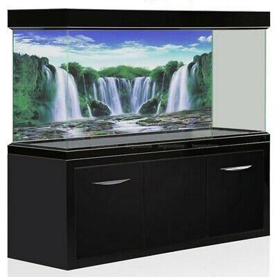 Aquarium Background Poster HD Waterfall Forest Landscape Fish Tank Decorations