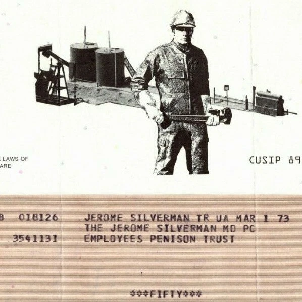 VINTAGE 1981 STOCK Certificate "Towner Petroleum Company" Oklahoma 19.