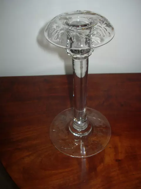 Signed HAWKES Elegant American Cut Glass 10" Candlestick Nice Unusual Shape