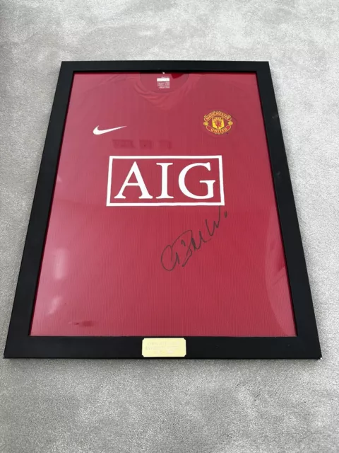 Signed Cristiano Ronaldo Manchester United Football Shirt Home 2008 Framed