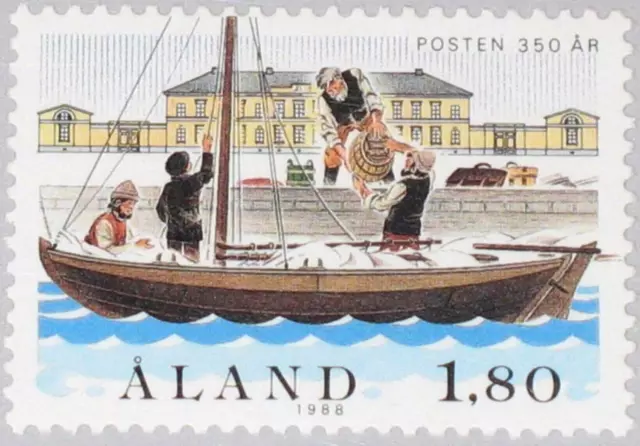 FIN ALAND ISLANDS 1988 26 29 Mail Barrels Loading on Post Boat Postboot MNH