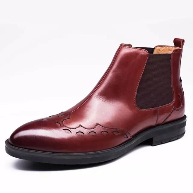 Men's Platform High-top Bullock Round Toe Fashion Casual Chelsea Boots