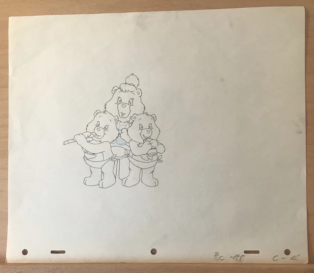 CARE BEARS  Original Animation Production Art Drawing NELVANA