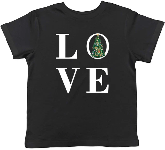 T-shirt Love albero di Natale bambini bambini ragazzi ragazze regalo