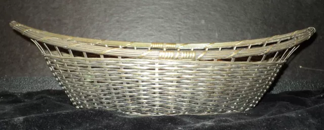 Antique French Silvered Brass Wire Basket