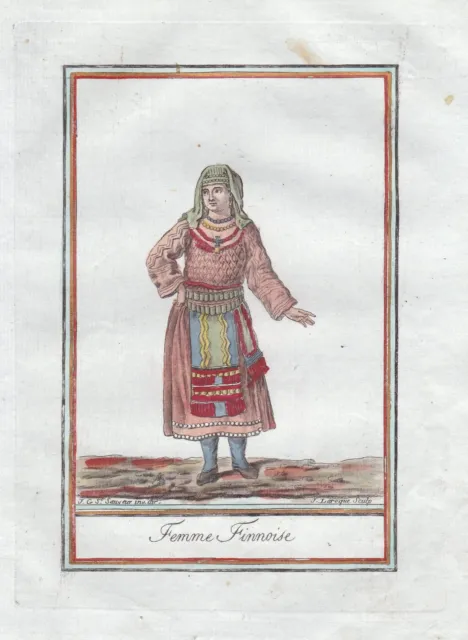 Finnland Finnish woman Finland costume Kupferstich Tracht engraving 1780
