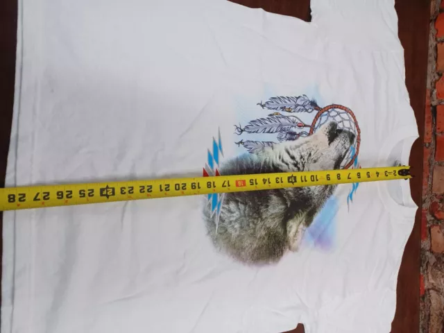 Vtg 90s 00s Mens Large Howling Wolf Dream Catcher Native American T Shirt Pre-ow 2