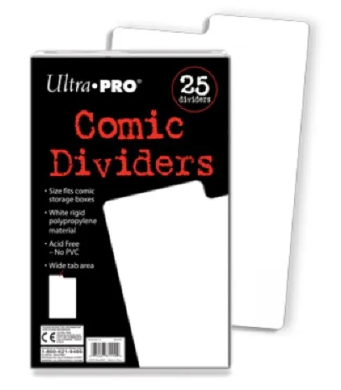 25  x Ultra PRO Comic Book Dividers Index White 185 x 280mm 25ct Archival Safe