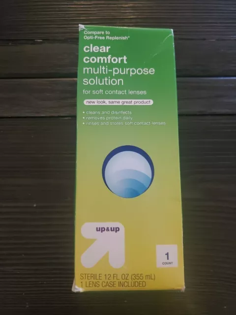 Solución de contacto multipropósito Clear Comfort - 12 oz - arriba y arriba