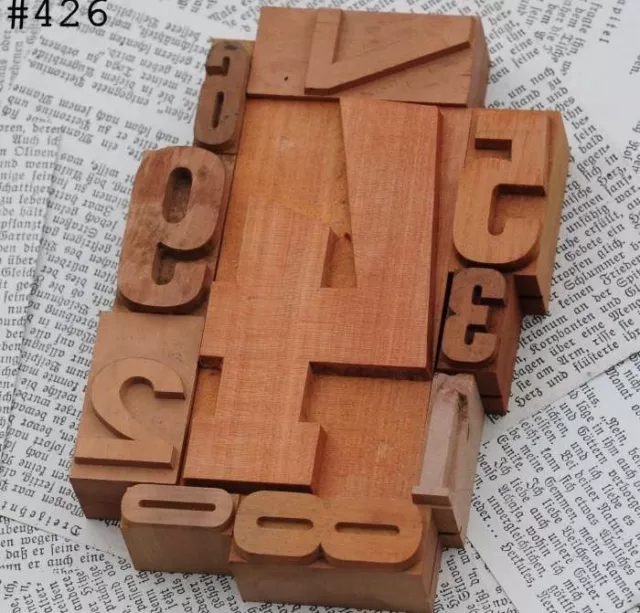 0-9 mixed unused numbers letterpress wood printing blocks type number letter 123