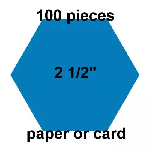 2  1/2 inch Hexagons - 100 per pack - Paper or Card - English Paper Piecing